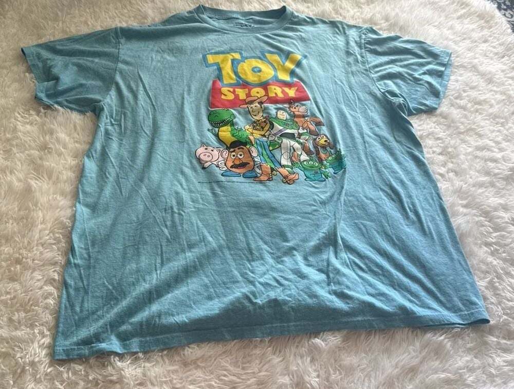 Disney Pixar Toy Story Classic Graphic Cast Tee Shirt Light‎ Blue